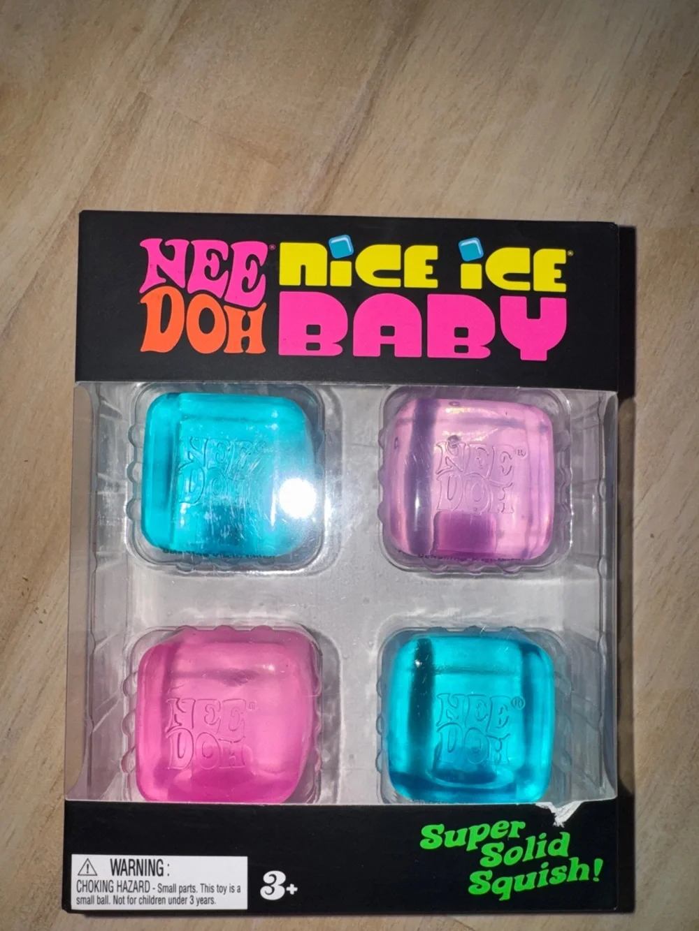 Needoh Nice Ice Baby Super Solid Squish Pink, purple & Teal